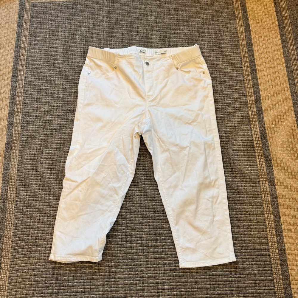 J. Jill Women's Cream Straight Leg Jeans